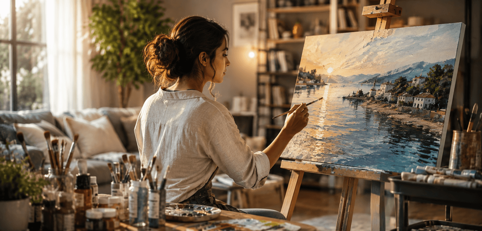 At-Home Private Oil & Acrylic Painting Classes in Dubai