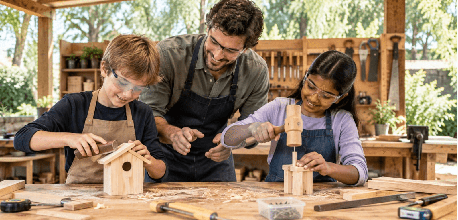 Kids Woodworking Workshop in Town Square Dubai